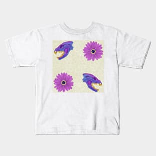 Diaphonized Hyena Skull Floral Cream Kids T-Shirt